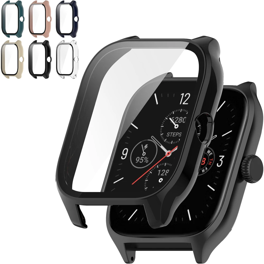 غلاف حماية لساعة Huami Amazfit GTS 4 إطار من الصلب PC + تشديد الزجاج التغطية الكاملة الحالات قذيفة ل gts4