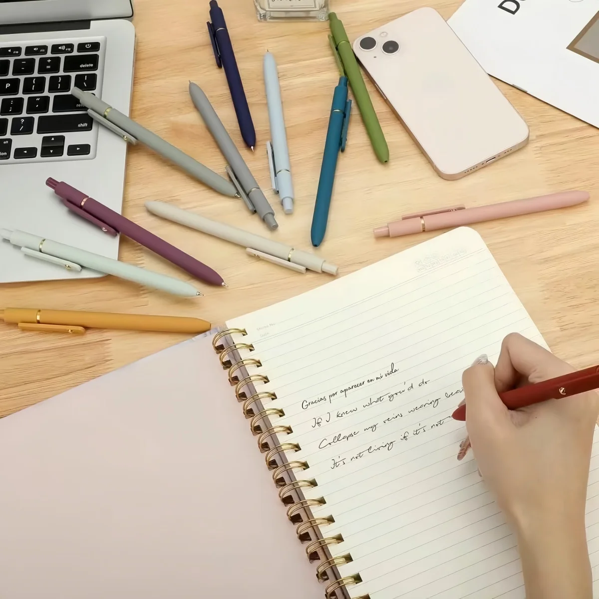 

ZENWYTH QUICK NOTE 4-Color Pens INS Style No-Residue Clip Silent Click Anti-Broken Ink Gel Pen Note-Taking Exam Study Supplies