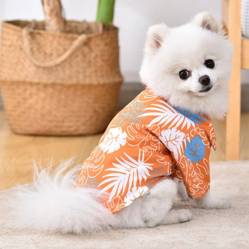 Summer Dog Clothes Hawaiian Style Pet Beach Dog Shirts Fashion Puppy Vest Coconut Print Cat Shirt Chihuahua Yorkies Pet Clothes