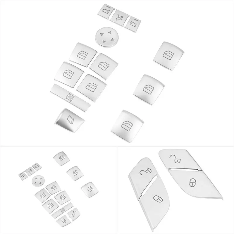 For Mercedes Benz R A B Class ML GL W169 W245 X164 W251 Car Window Lift Door Lock Button Cover Steering wheel buttons Sticker