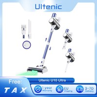 Ultenic U10 Ultra Cordless Vacuum Cleaner, 40kPa Suction, 450W Digital Motor, 40min Runtime, Built-in Flashlight, 180° Swivel