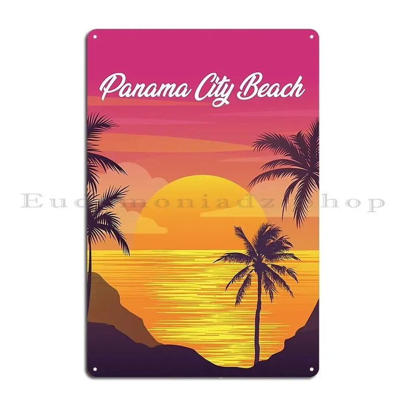 Panama City Beach Florida Metal Plaque Poster Vintage Garage Bar Wall Cave Design Tin Sign Poster
