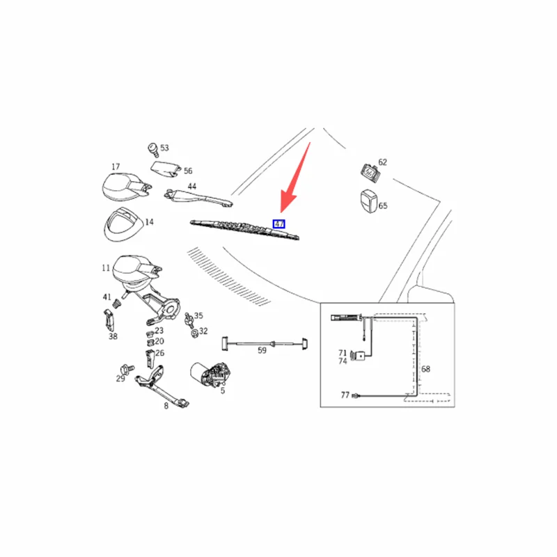 A2108200045 2108200045 Frontscheibenwischerblätter für Mercedes Benz W210 E300 E320 E290 E420 E430 E55 AMG Autozubehör – Detail 1