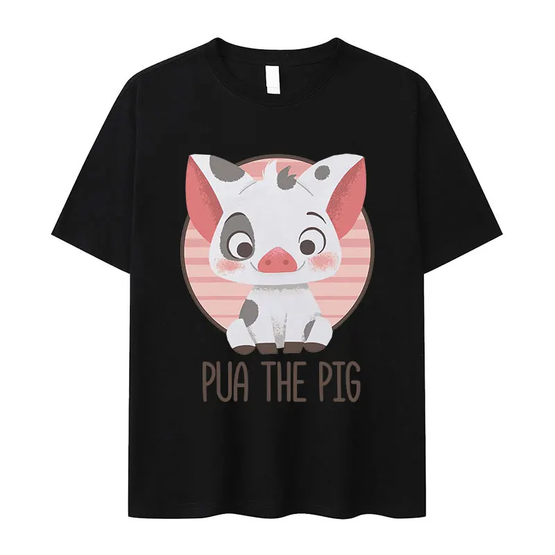 Funny Moana Pua The Pig Graphic T Shirts Men Women Cute Clothing Fashion T-shirt Casual 100% Cotton Oversized Tshirt Summer Tops