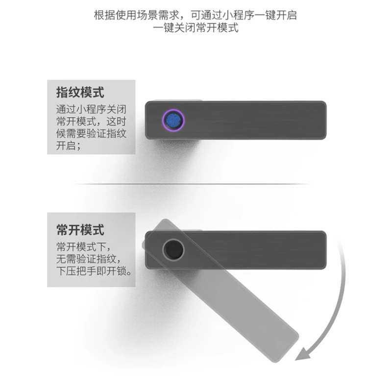 Modern wooden door, indoor fingerprint lock, household room hygiene, household office, bedroom intelligence