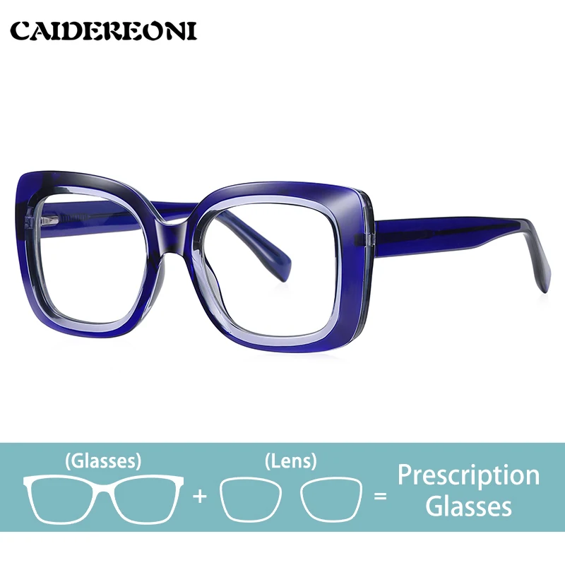 

CAIDERONI Large Frame Round Anti-blue Light Customized Prescription Myopia Photochromic Six Colors PFD2171 Progressive Glasses