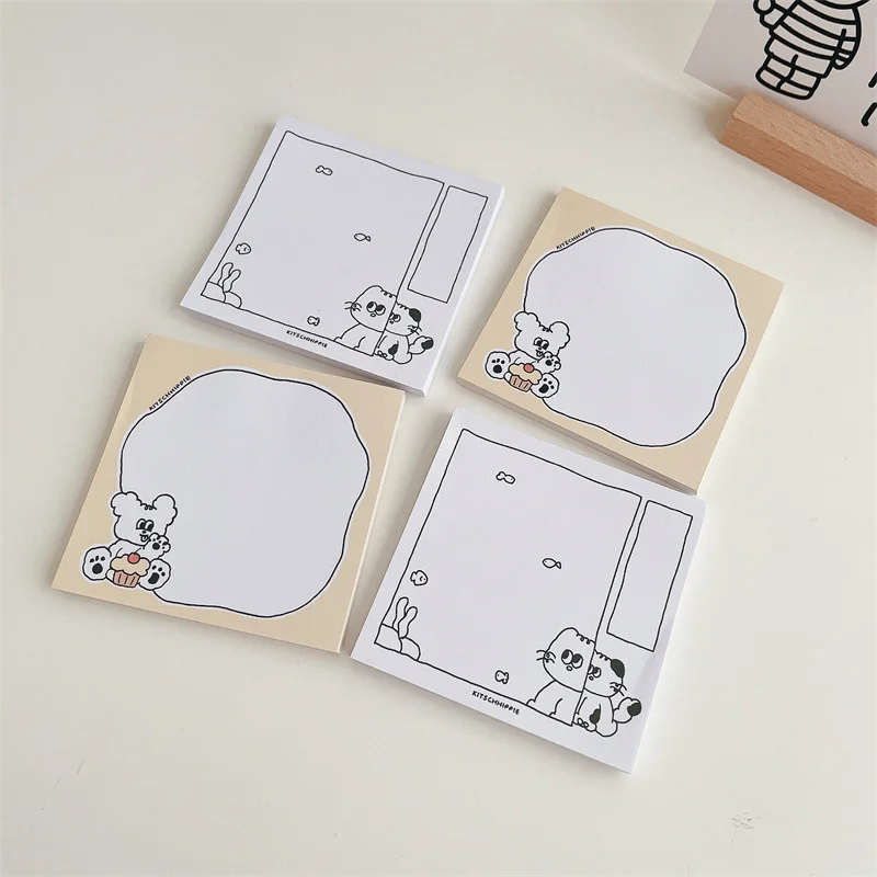 Ins Cartoon Cute Cat Bear Memo Pad Dialog Box Kawaii Mini Notepad Office Message Paper Stationery School supplies 50 Sheets