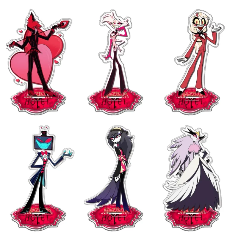 Hazbin hotel alastor anjo poeira charlie octavia stella standee anime jogo coleção material acrílico diy decoração de mesa brinquedo