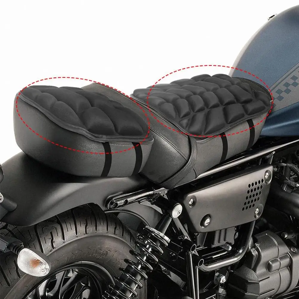 Motorcycle Seat Cushion Lycra Black  3D Gap Breathable Non-Slip Particles  Double-Layer Bandages Cross Strapping High Resilience