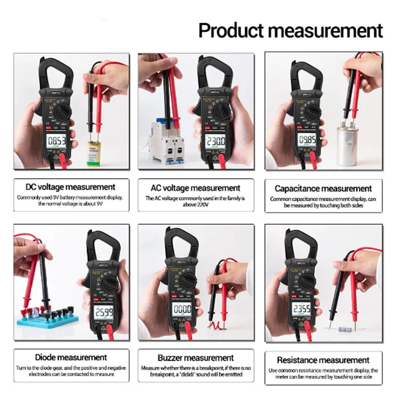 Imagem -05 - Multímetro Digital Profissional Grampo de Corrente Tester Metros Voltímetro Alcance Automático True Rms dc ac 6000 Contagens Aneng-st209