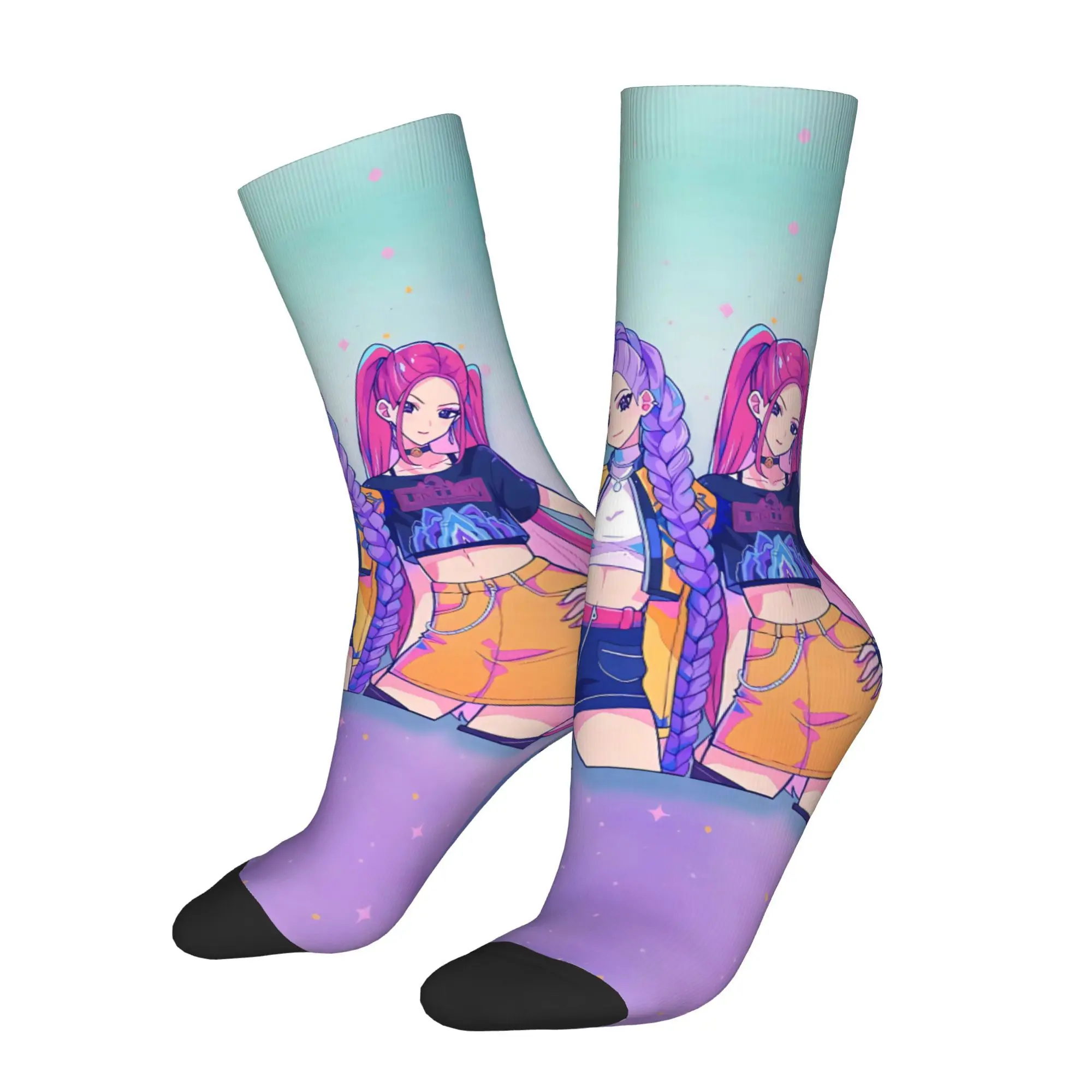 

K POP Huntrx мультфильм KPop охотники на демонов аниме носки с принтом мужские модные полиэстеровые носки