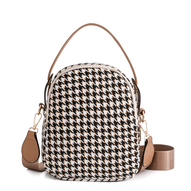 Women Bag Canvas Casual Bag for Woman Houndstooth Shoulder Bag Brand Lady Messenger Designer New Popular Shoulder Crossbody 2023