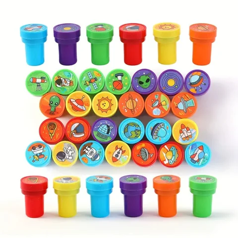 26 Pcs 우주 우표 모듬 우표 교사 자기 잉크 우표 생일 선물 파티 용품 교사 우표
