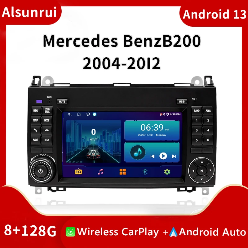 

Carplay Auto Android 13 Car Radio For Mercedes Sprinter Benz B200 Vito W639 Viano B Class W169 W245 W209 Multimedia Audio Stereo