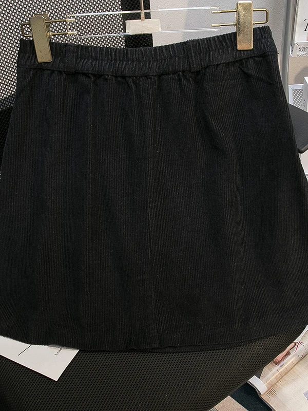 

High Waist Wide Leg Women's Skirt Casual Autumn Winter Loose Fit Velvet Waed Brand Ladies Faion Polyester Fiber Skirts