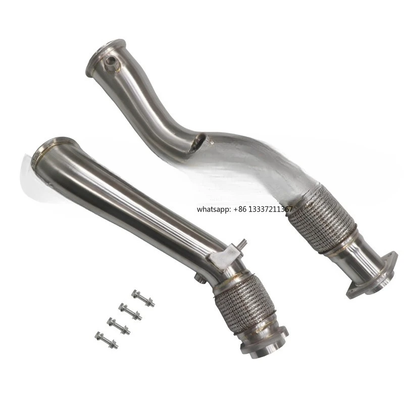 High-Flow 304 Stainless Steel Downpipe for  X3M X4M F97 F98 S58B30A 3.0T 2019-2022 Straight Header Exhaust Pipes