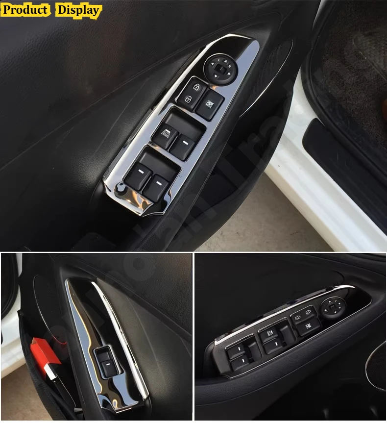 for KIA K3 2012~2018 Interior modification supplies/stainless steel glass lifting decorative frame/door armrest panel stickers - view 4