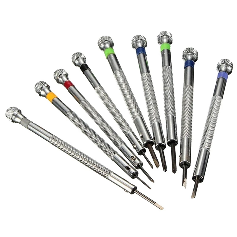0.5-2.5Mm Steel Precision Screwdriver Set Watch Repair Tool Kit 9Pcs For Watch Repairing