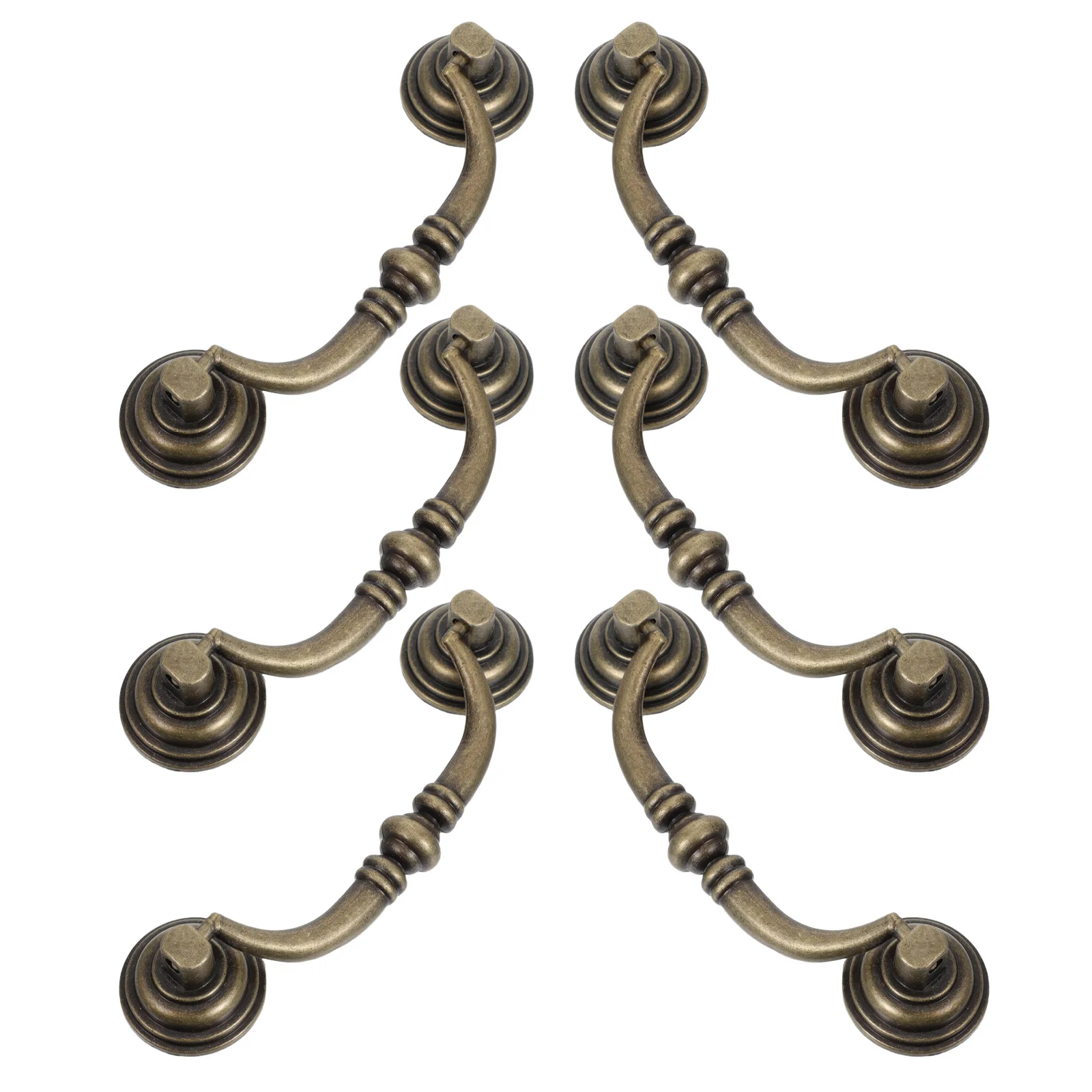 

Vintage Carved Drawer Handles Retro Style Bronze Cabinet Pulls Decorative Hardware for Home and Office Furniture