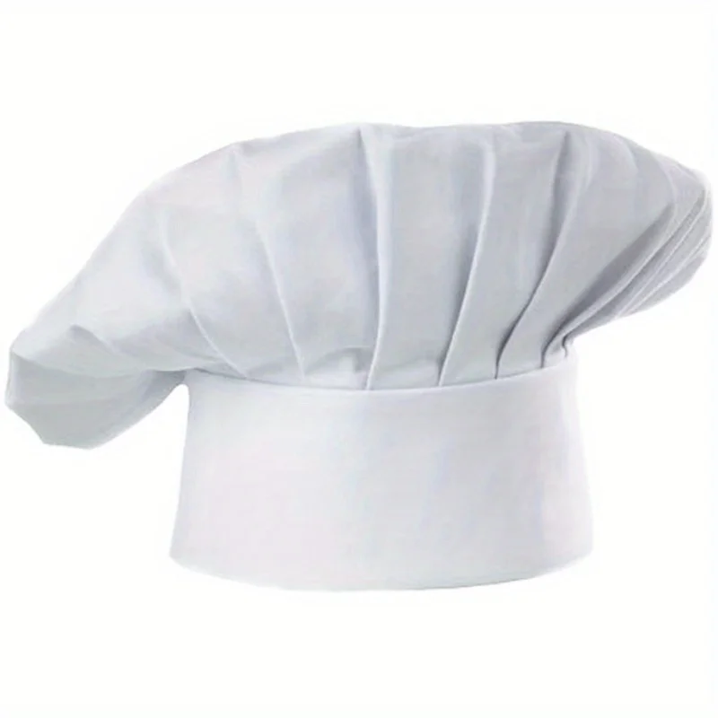 2pcs 성인 요리사 모자 팩 케이터링 학교 대학 레스토랑에 적합한 주방 요리를위한 조정 가능한 탄성 베이커 모자