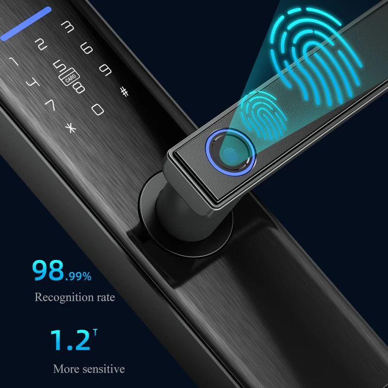 App Wifi Fingerprint Smart Door Lock rradura Inteligente work with Google home Alexa