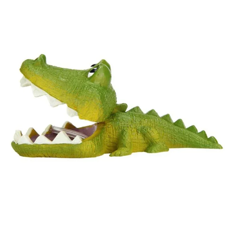 Aquaruim Fake Simulation Crocodile Ornaments Decorations Fish Tank Green Decor Bubble Crocodile Can Connect Air Aerator