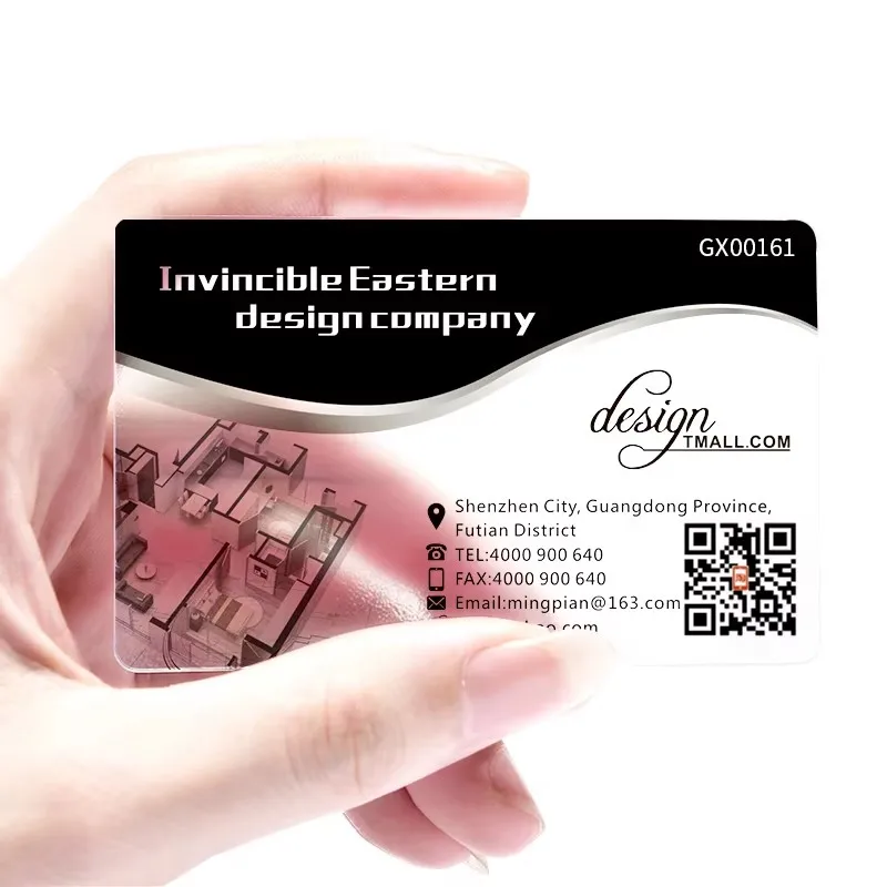 200 قطعة بطاقة عمل راقية مخصصة من مادة PVC شفافة مقاومة للماء بطاقة عمل مخصصة لمتجر شخصي بطاقة عمل مخصصة