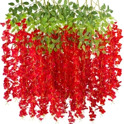 Artificial Flower Vine Ivy Garland Leaf for Home Wall Plant Fake Wisteria Flower Decor Wedding Arch Flower 110cm Wisteria
