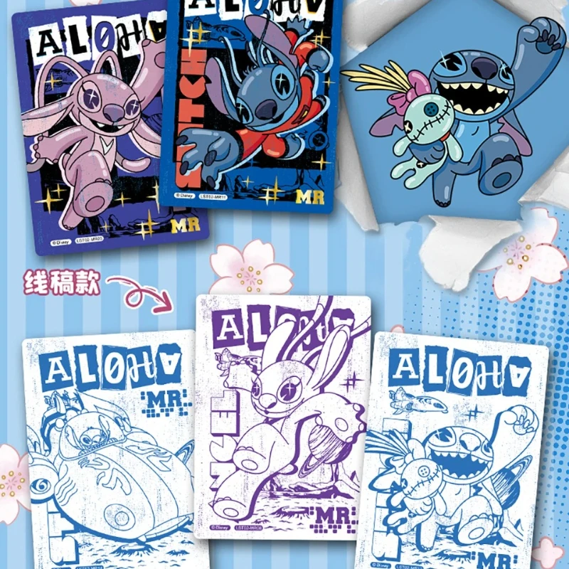 CARD.FUN الأصلي ليلو وستيتش جمع بطاقات للأطفال الرسوم المتحركة غرزة لحظات مؤذية صريف بطاقات فنية اللعب الهدايا #4