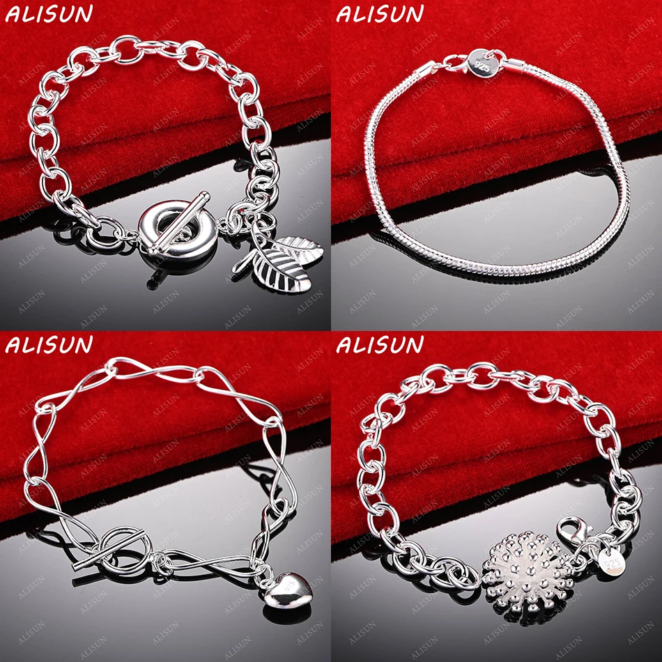 

ALISUN 925 Sterling Silver Design Bracelets Geometric For Women Men Creativity Gifts Street All-match Party And Daily Wear