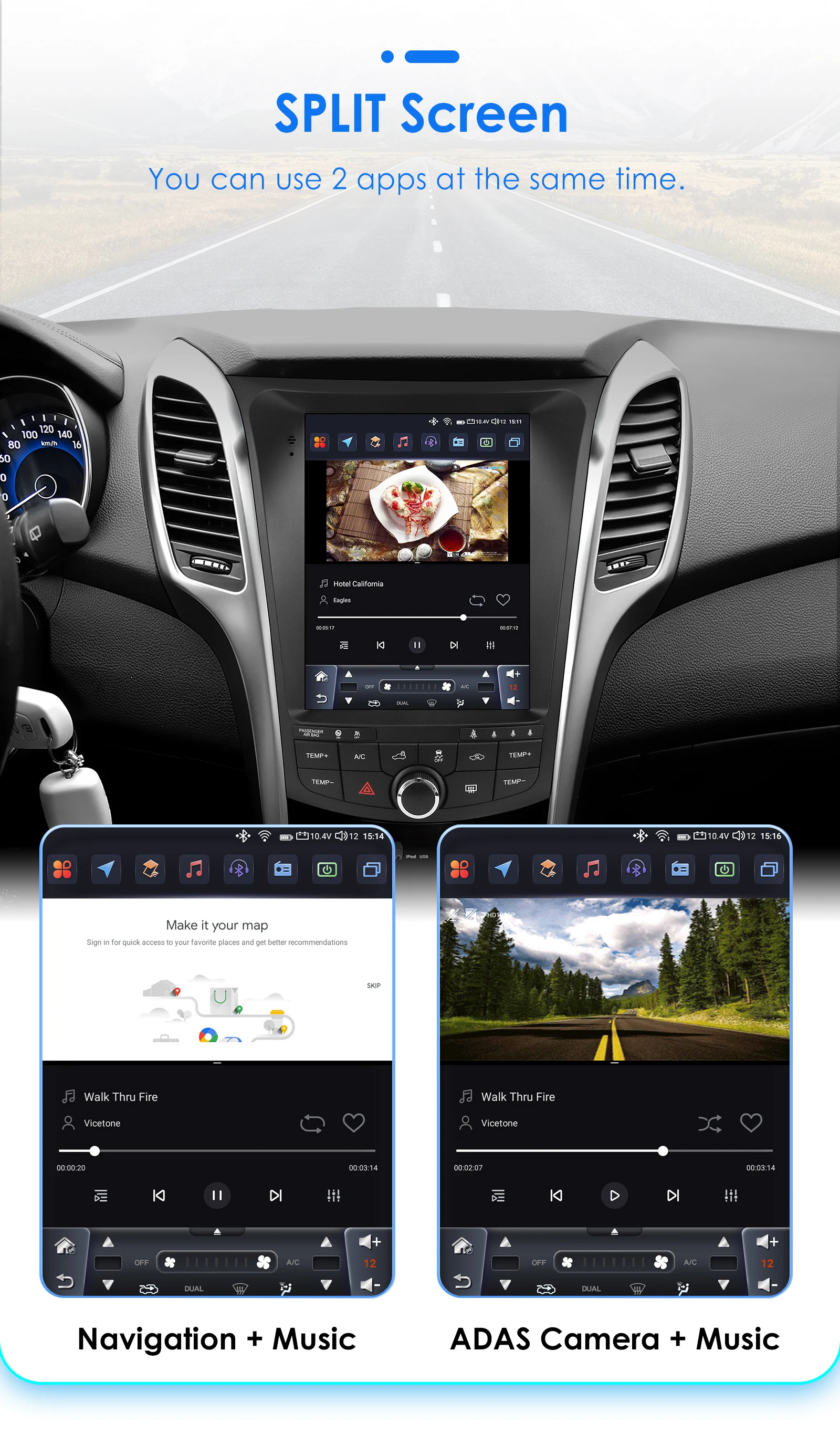 Hizpo 8Core WIFI Android14 Autoradio für Hyundai I30 Elantra GT 2011–2017 9,7 Zoll Multimedia Video Player Autoradio Carplay GPS – Detail 28