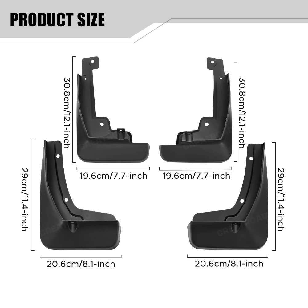 Custom Fit 4PCS Mud Flaps for Skoda KAMIQ 2018 2019 2020 2021 2022 No Drilling Splash Guards Mudguards Car Fender Accessories