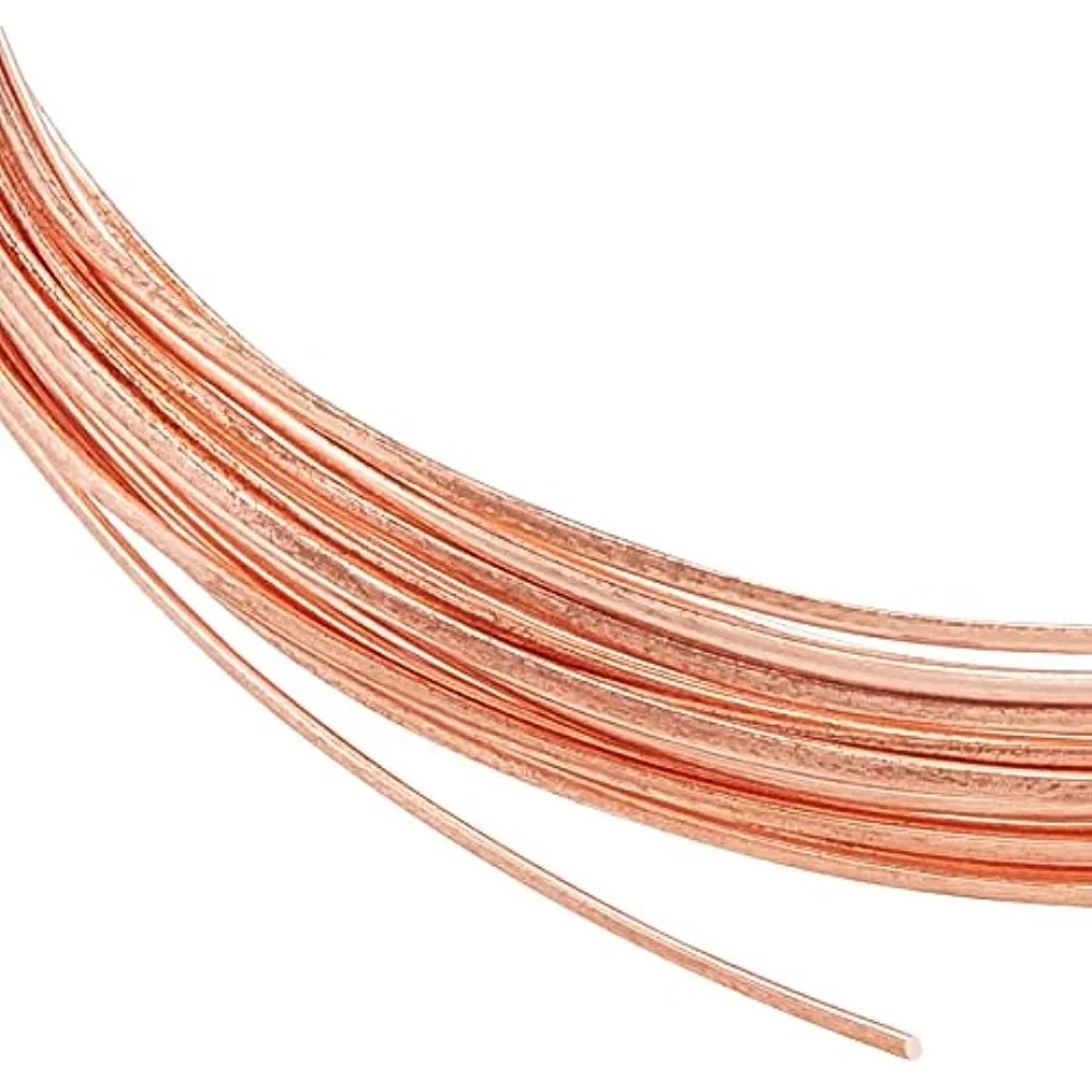 

23 Gauge 20 Feet Half Round Copper Wire 0.6mm Wide Bare Copper Beading Wire for Crafts Making Supplies