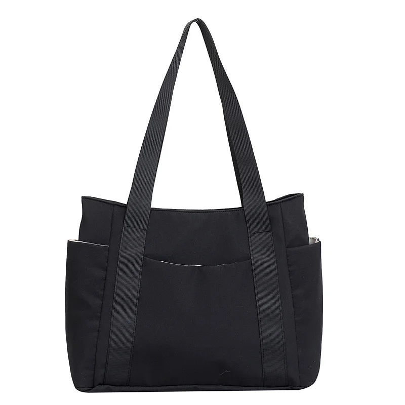 Bolso de mano de nailon de gran capacidad para mujer, bolsa de hombro de Color sólido para viaje, ocio Simple, para salir de mamá, novedad de 2023