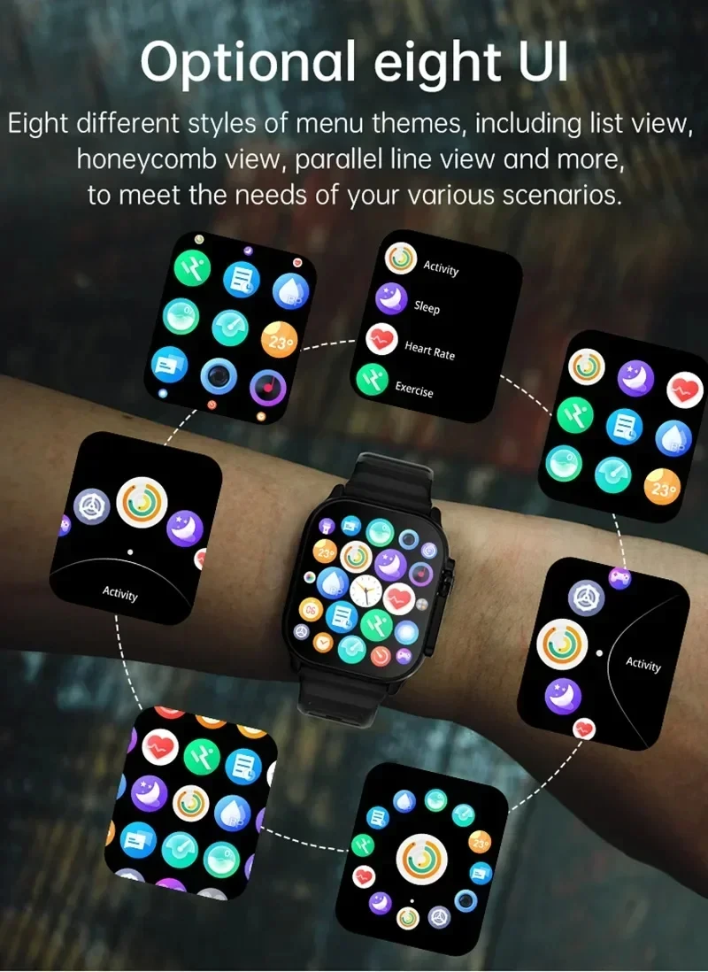 T800 Ultra Smartwatch الرجال النساء NFC GPS المسار بلوتوث دعوة ألعاب الموسيقى شحن لاسلكي ساعة ذكية