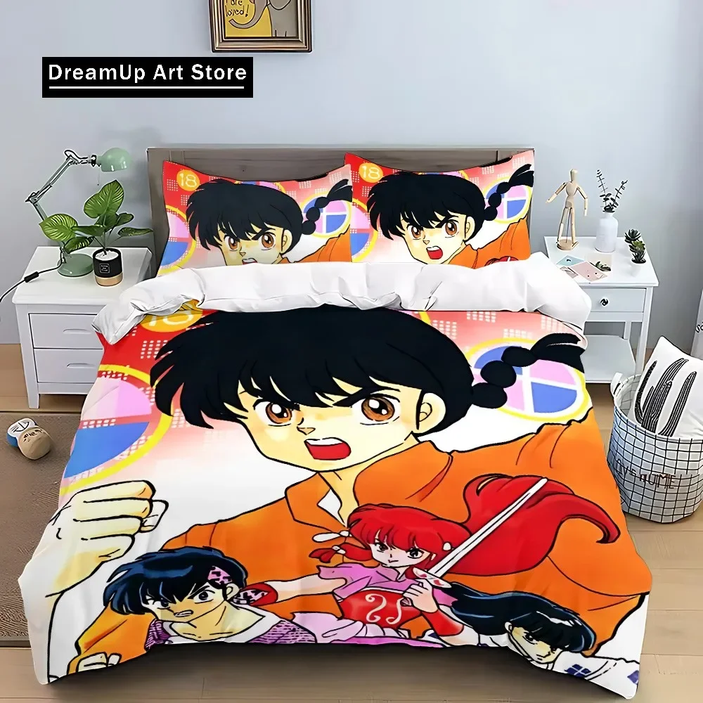 3D Print Fashion Anime Ranma 1/2 Bedding Set Boys Girls Twin Queen King Size Duvet Cover Pillowcase Bed boys Adult Bedroom