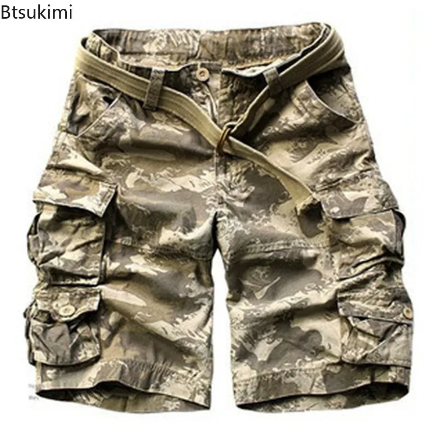 

2026 Men's Summer Camouflage Workwear Shorts Loose Multi Pocket Knee Length Shorts for Men Multi Color Casual Beach Pants Male