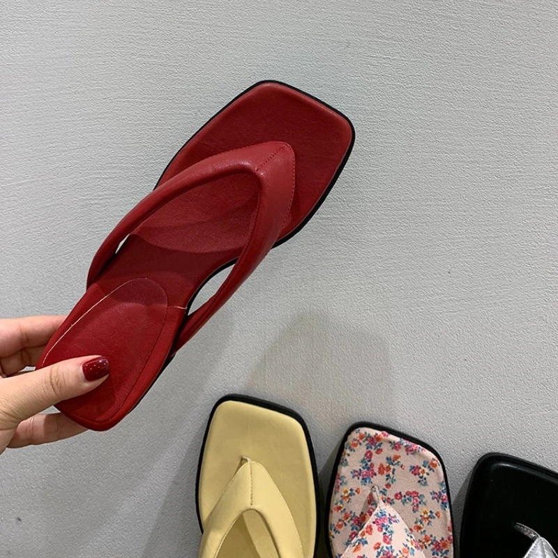 Summer Wedges Heel Floral Flip Flop Women Fashion Thick Bottom Clip Toe Slippers Outdoor Comfort Beach Vacation Slides Shoes view 2