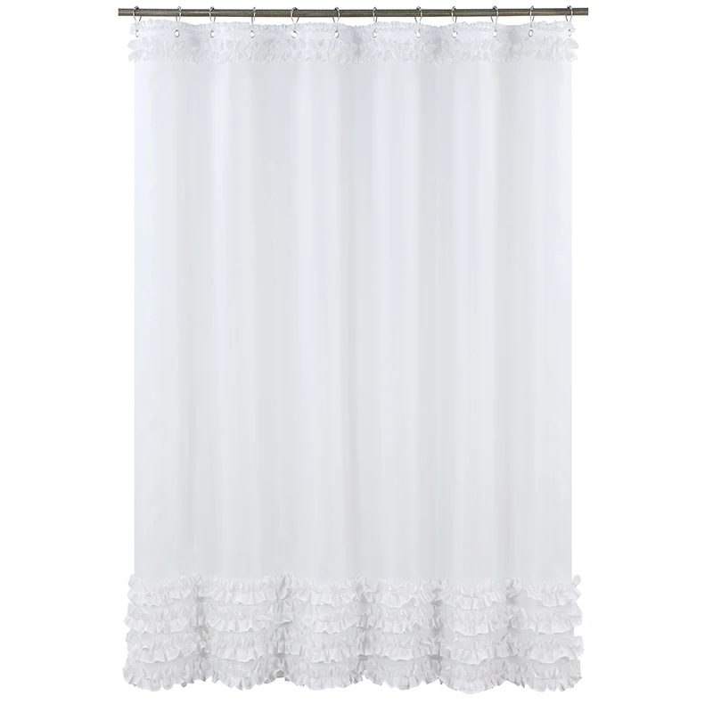 

European trend fashion shower curtain fresh polyester cloth thickened waterproof bathroom handmade lace skirt thickened hanging