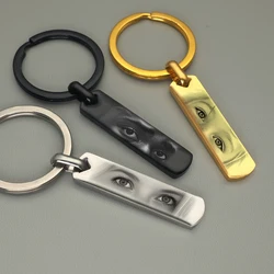 Customized Eyes Photo Key Chain Engraved Eyes Photo Couple Key Chain Jewelry Gifts for Lover