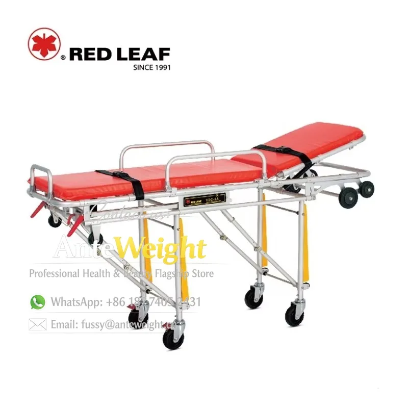 Manual Aluminum Alloy Ambulance Collapsible Stretcher Emergency Patient Transfer 181KG Load Capacity