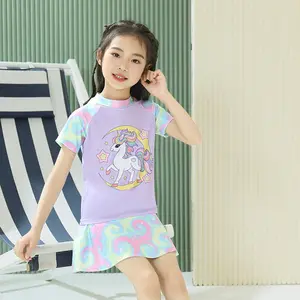 Children's bathroom laundry separate new swimming sun protection rapid drying medium children unicorn princess spa bath clothes 12 Main Sales Bathrooms Children's Girl - №9