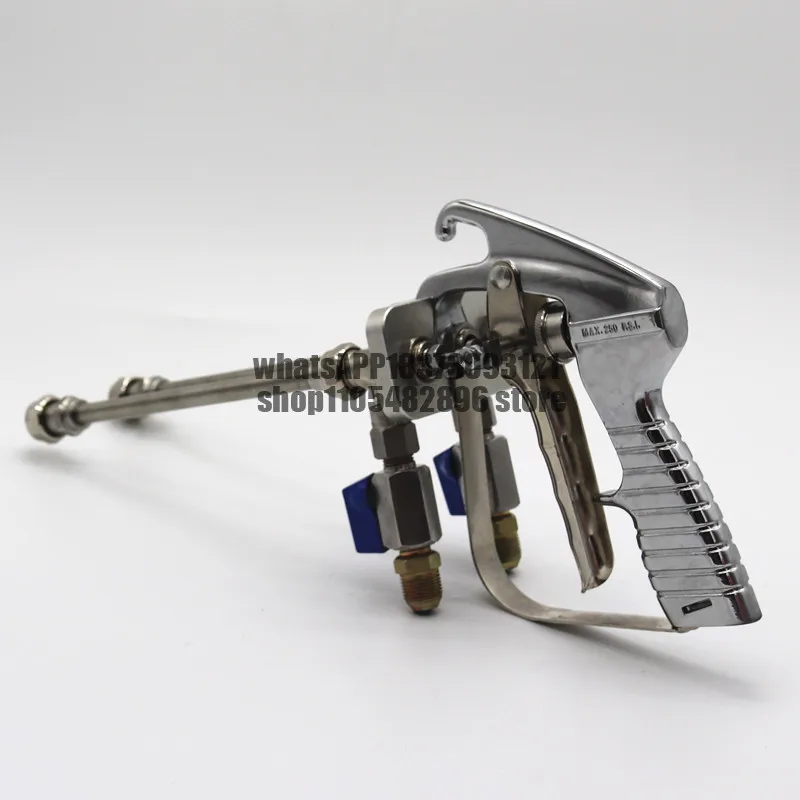 high efficiencStainless steeldouble head long rod airless spray gun rubber asphalt waterproof trap spray gun