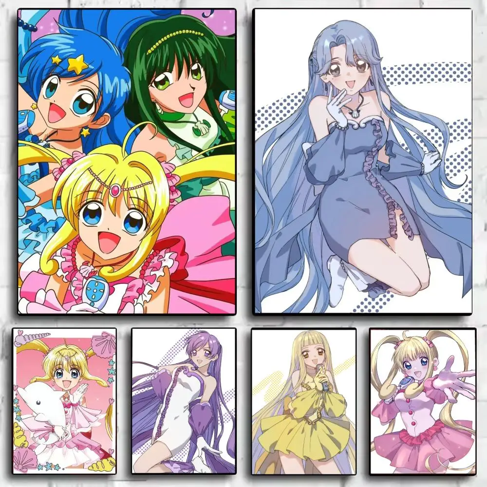 Anime Mermaid Melody Poster Room Wall Art Decor Waterproof Stickers For Home Bar Bedroom Decoration