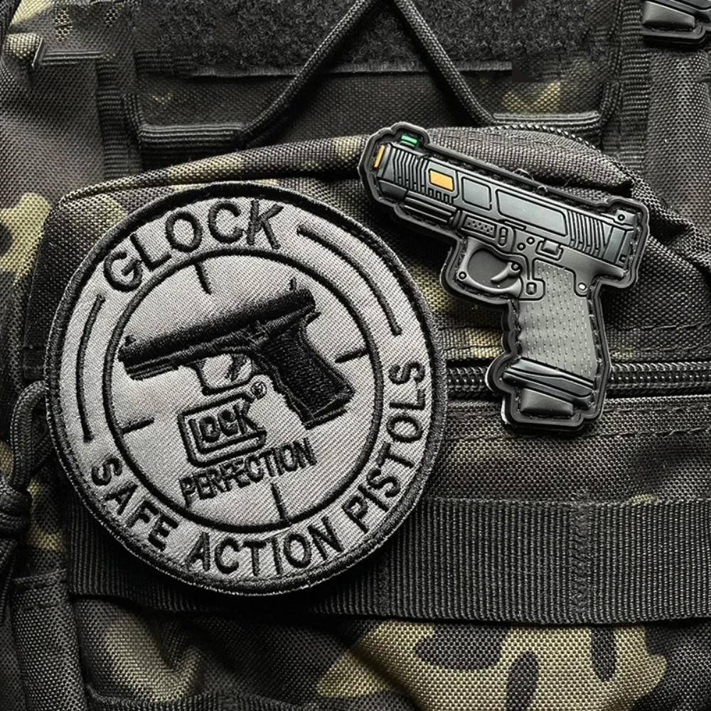 LOCK Pistol Firearms Instructor Morale Badge GLOCK Tactical Patches CAPSULE CORP Embroidery Hook&Loop Patch Backpack Stickers