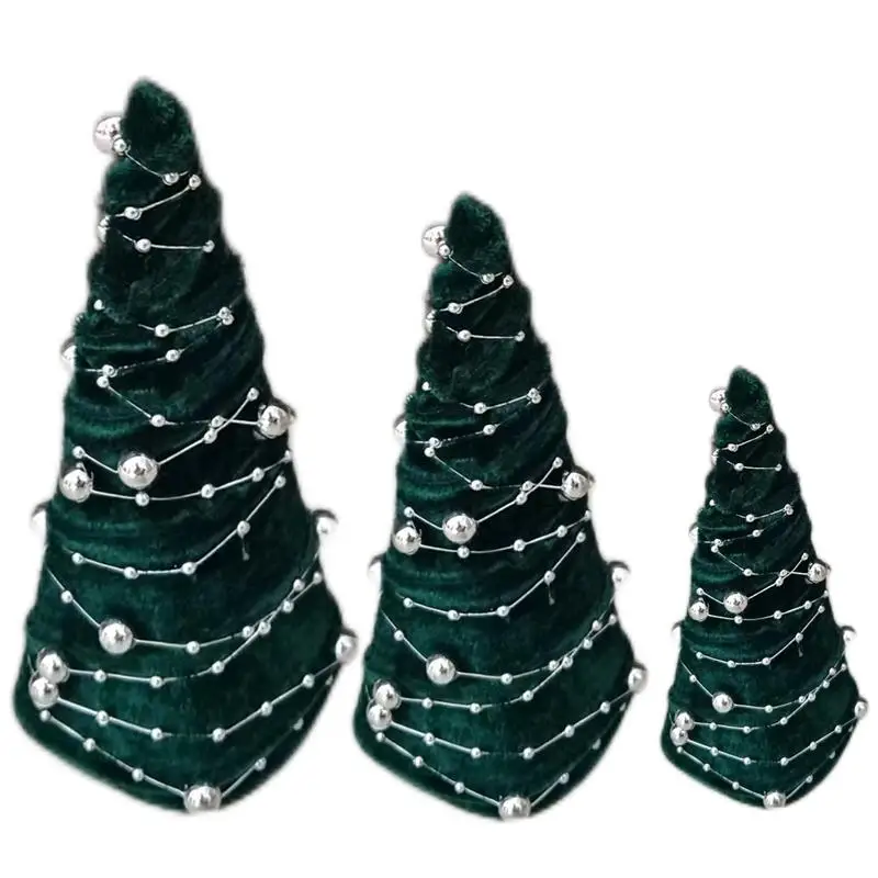 Velvet Christmas Ornaments Emerald Green Christmas Decorations Soft And Comfortable Trees With Bright Colors For Wedding Gift