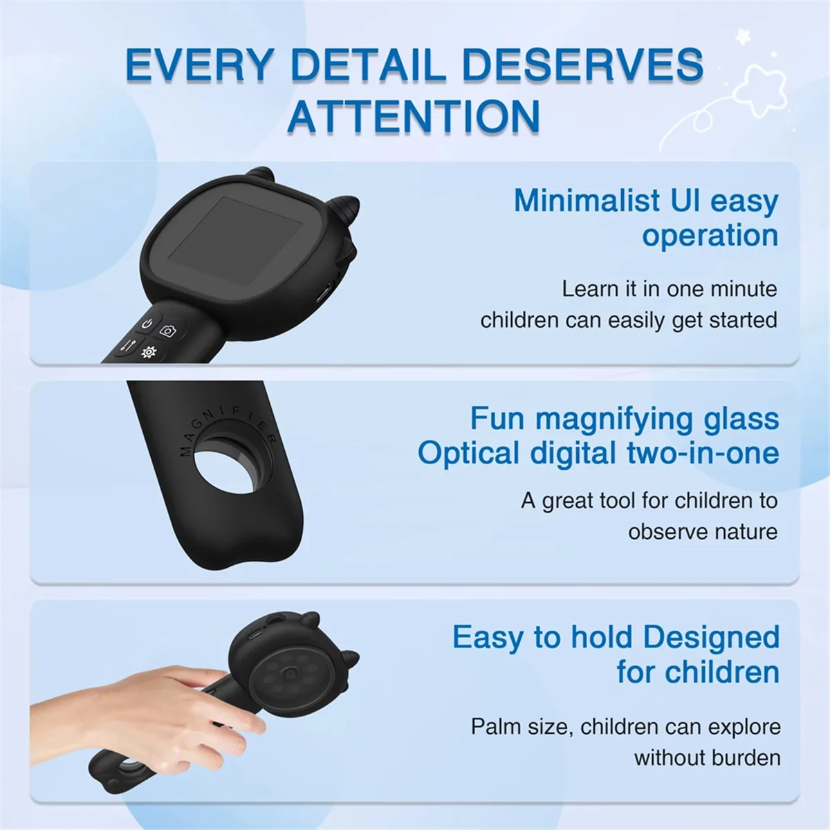 AA98 Microscope for Kids Mini Pocket Handheld Microscope for Toddlers-Educational Science Kit Toys with 2.4in IPS Screen