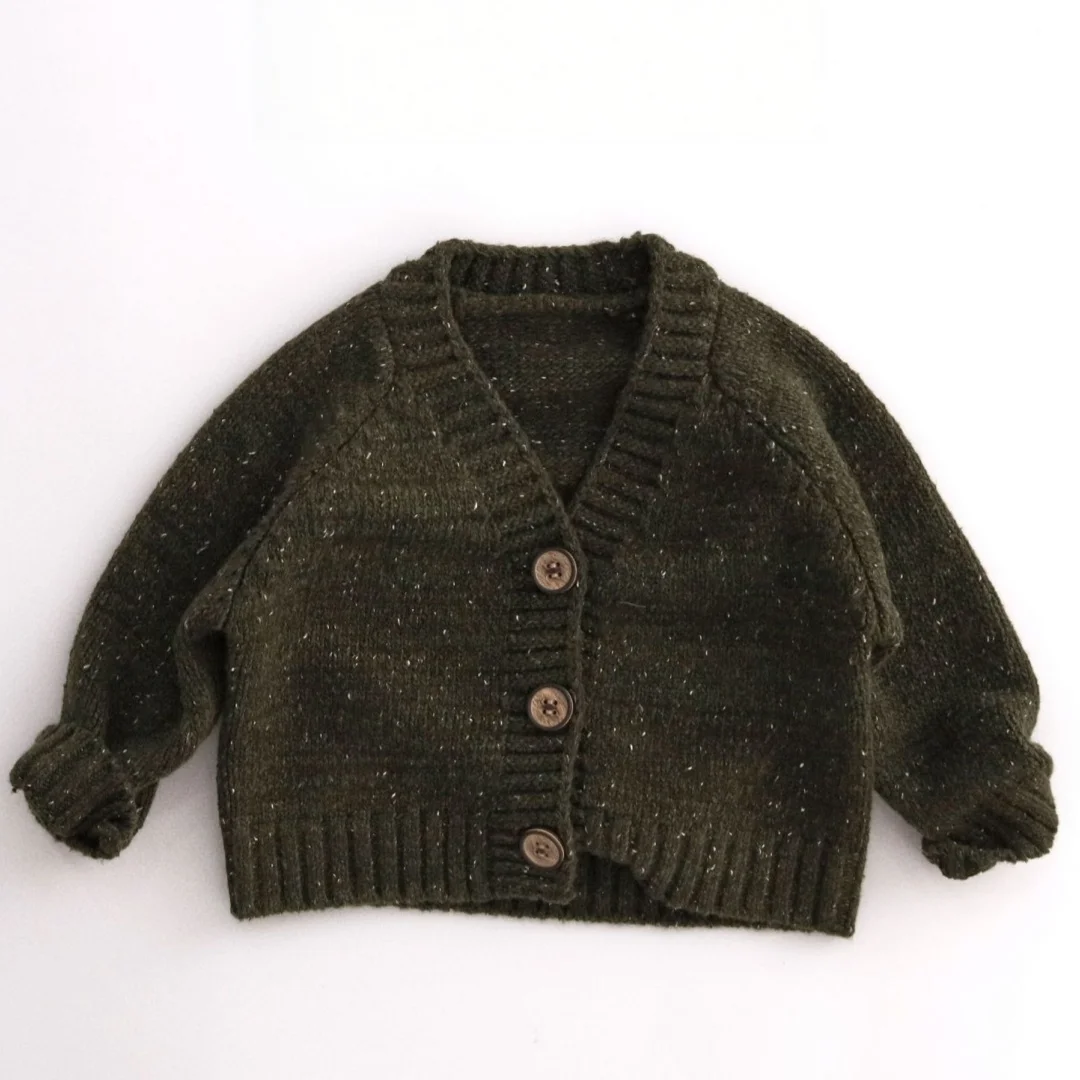 0-6Y Solid Cardigan for Boys Girls Warm Kids Fall Clothes Child's Knit Sweater Outwear Kids Top Underwear in Winter