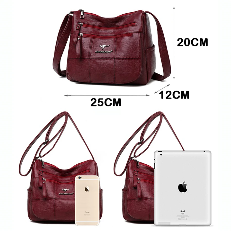 2022 Trend Luxurious Designer Crossbody Bag Soft PU Leather Messenger Bags for Ladies Mini Retro Woman Handbag Purse Female Sac