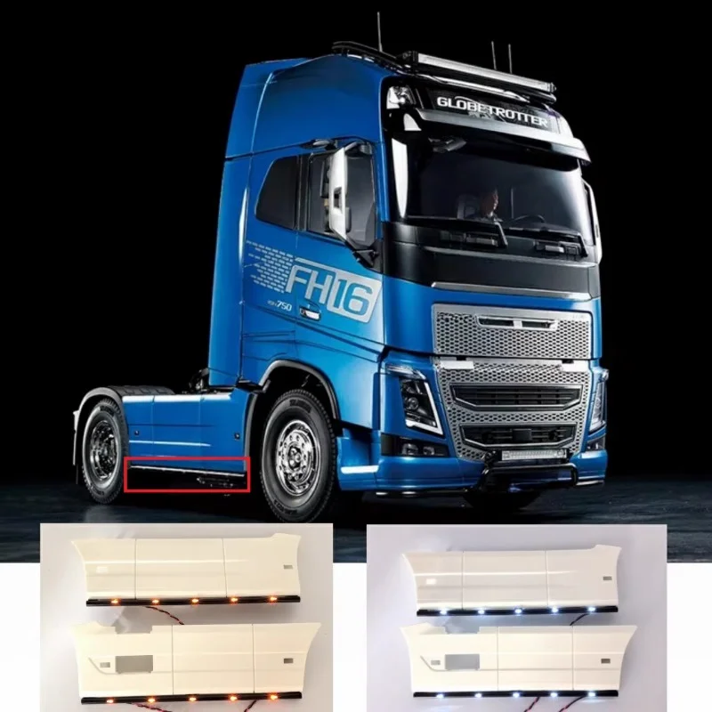 2 uds luces laterales luz inferior para 1/14 Tamiya RC camión remolque volquete Volvo FH16XL 750 56375 piezas de bricolaje